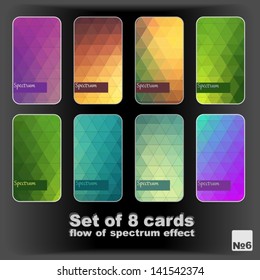 Set of 8 cards. Flow of spectrum effects.