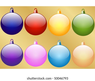 Set of 8 Christmas Baubles