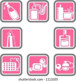 A set of 8 cosmetics vector icons of.