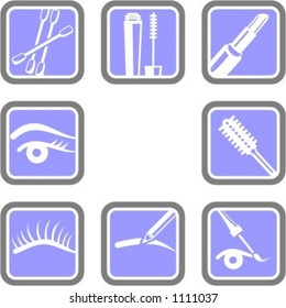 A set of 8 cosmetics vector icons.
