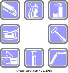 A set of 8 cosmetics vector icons.