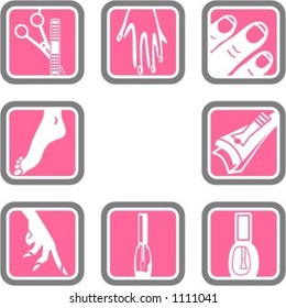 A set of 8 cosmetics vector icons.