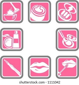 A set of 8 cosmetics vector icons.