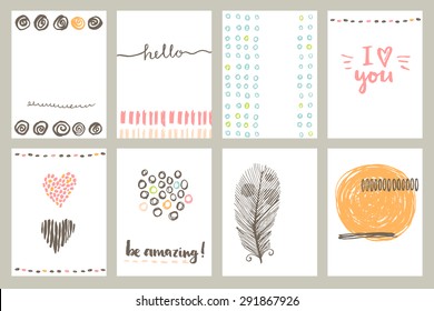 Set of 8 creative journaling cards. 