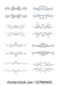 Set of 8 decorative vintage text frames.