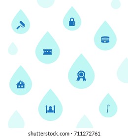 Set Of 8 Design Icons Set.Collection Of Lock, Loft, Award And Other Elements.