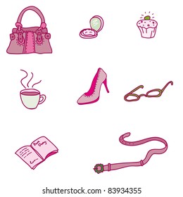 set of 8 different fashion things