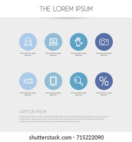Set Of 8 Editable Business Outline Icons. Includes Symbols Such As Search, Smartphone, Tag And More. Can Be Used For Web, Mobile, UI And Infographic Design.