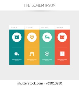 Set Of 8 Editable Car Icons. Includes Symbols Such As Tuning Auto, Pinpoint, Service And More. Can Be Used For Web, Mobile, UI And Infographic Design.
