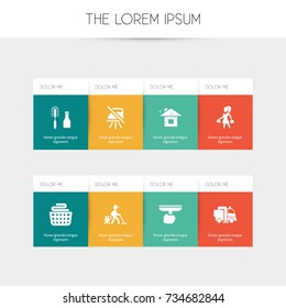 Set Of 8 Editable Cleaning Icons. Includes Symbols Such As Notice, Clean Clothings, Squeegee And More. Can Be Used For Web, Mobile, UI And Infographic Design.