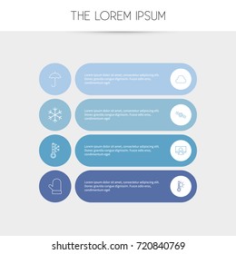 Set Of 8 Editable Climate Outline Icons. Includes Symbols Such As Cloud On The Screen, Cloud, Freeze And More. Can Be Used For Web, Mobile, UI And Infographic Design.
