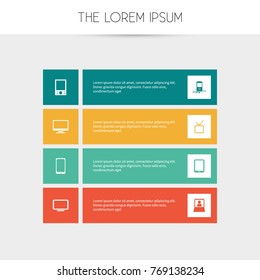 Set Of 8 Editable Devices Icons. Includes Symbols Such As Telly, Screen, Music Phone And More. Can Be Used For Web, Mobile, UI And Infographic Design.