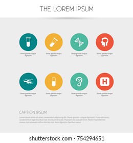 Set Of 8 Editable Health Icons. Includes Symbols Such As Medical Aviation, Test Tube, Clinic And More. Can Be Used For Web, Mobile, UI And Infographic Design.