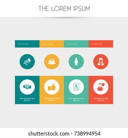 Set Of 8 Editable Job Icons. Includes Symbols Such As Businesswoman, Job Woman, Greeting And More. Can Be Used For Web, Mobile, UI And Infographic Design.