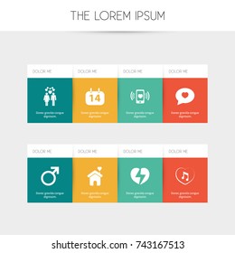Set Of 8 Editable Love Icons. Includes Symbols Such As Beau, Smartphone, Male Sign And More. Can Be Used For Web, Mobile, UI And Infographic Design.