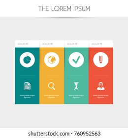 Set Of 8 Editable Office Icons. Includes Symbols Such As Earth, Circle Diagram, Sandglass. Can Be Used For Web, Mobile, UI And Infographic Design.