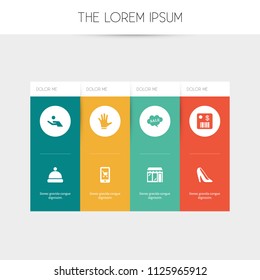 Set of 8 editable shopping icons. Includes symbols such as cloud with text, profit, palm and more. Can be used for web, mobile, UI and infographic design.