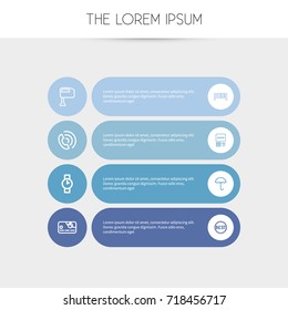Set Of 8 Editable Shopping Outline Icons. Includes Symbols Such As Bar Code, Hand Mixer, Umbrella. Can Be Used For Web, Mobile, UI And Infographic Design.