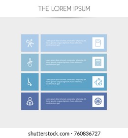 Set Of 8 Editable Teach Outline Icons. Includes Symbols Such As Hand , Puzzle , Calculate. Can Be Used For Web, Mobile, UI And Infographic Design.