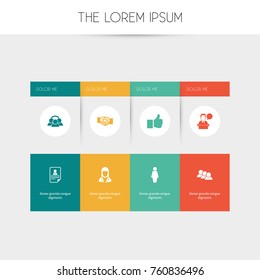 Set Of 8 Editable Trade Icons. Includes Symbols Such As Cv, Job Woman, Unity And More. Can Be Used For Web, Mobile, UI And Infographic Design.