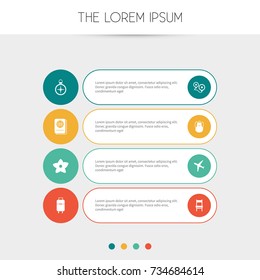 Set Of 8 Editable Trip Icons. Includes Symbols Such As Aircraft, Bloom, Orientation And More. Can Be Used For Web, Mobile, UI And Infographic Design.