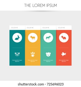Set Of 8 Editable Zoo Icons. Includes Symbols Such As Stallion, Bear, Tiger And More. Can Be Used For Web, Mobile, UI And Infographic Design.