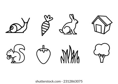 Set Of 8 Editable Zoo Outline Icons. Includes Symbols Such As Crow, Puma, Rhinoceros And More. Can Be Used For Web, Mobile, UI And Infographic Design.