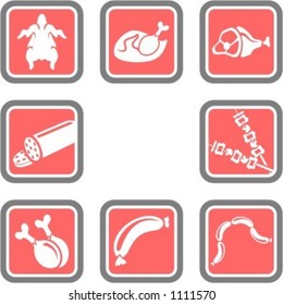 A set of 8 food vector icons.