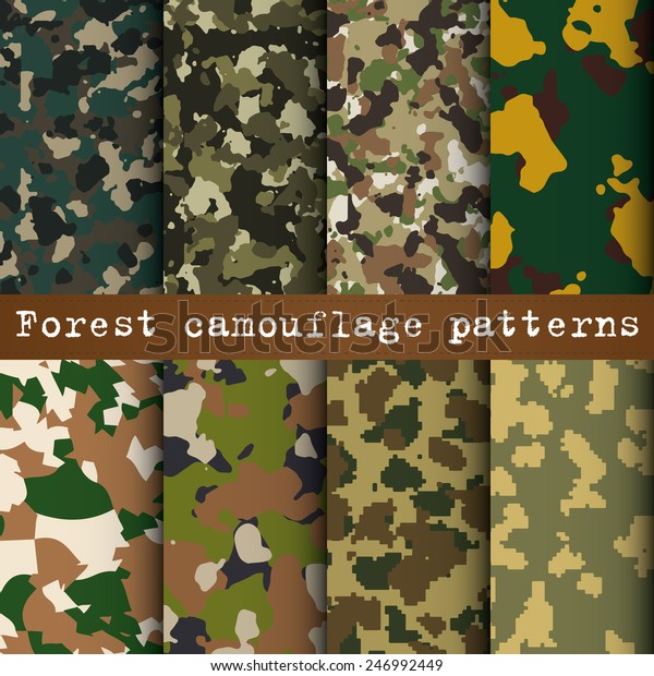 Set 8 Forest Camouflage Patterns Vector Stock Vector (Royalty Free ...