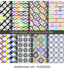 set of 8 geometric vector textures