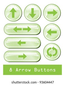 A set of 8 glossy arrow buttons.