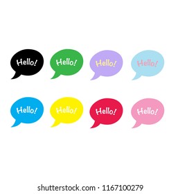 Set of 8 hello chat bubbles