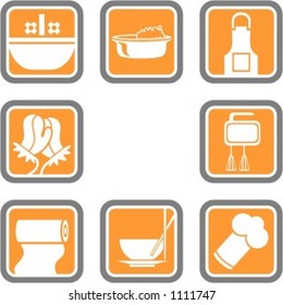 A set of 8 houseware vector icons.