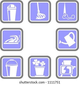 A set of 8 houseware vector icons.