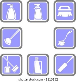 A set of 8 houseware vector icons.