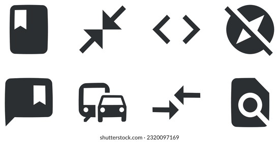 Set of 8 icons Actions. Modern thin line icons. modern trend in the style. Linear icons set. Big UI icon set. UX UI