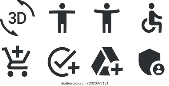 Set of 8 icons Actions. Vector collection thin line Web icon. Set Quality icon. for mobile and web. Big UI icon set. UX UI