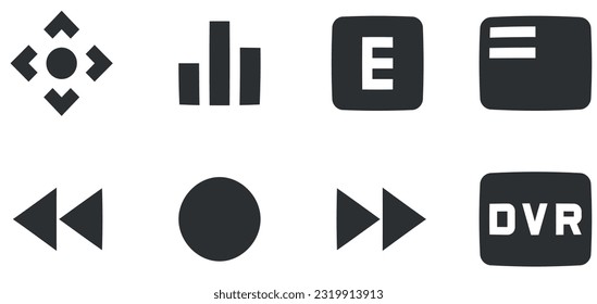 Set of 8 icons Audio and Video Vector collection thin line Web icon. Set Quality icon. for mobile and web. Big UI icon set. UI and UX