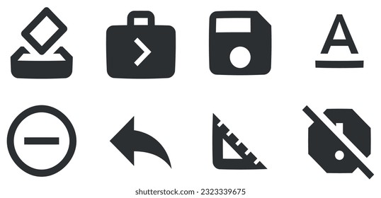 Set of 8 icons Content. Creative business solutions icon set. Set Quality icon. Linear icons. Big UI icon set in a flat design. Vector illustration