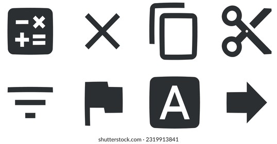 Conjunto de 8 iconos Contenido. Colección de iconos de línea. Simple Set. para móviles y web. Un gran icono de interfaz de usuario en un diseño plano. UI de usuario
