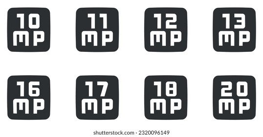 Set of 8 icons Image. Line icons collection. Set Quality icon. for mobile and web. Thin filled icons pack. UX UI