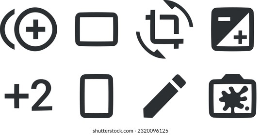 Set of 8 icons Image. Vector illustration of thin line icons. Set Quality icon. Linear icons set. Big UI icon set in a flat design. UI and UX