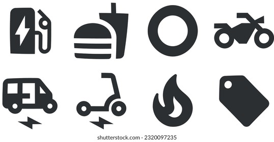 Set von 8 Symbolkarten. Moderne Dünnzeilensymbole. moderne Stilrichtung. Lineare Symbole gesetzt. Das große UI-Icon wird in einem flachen Design gesetzt. Vektorgrafik