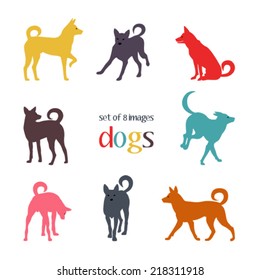 set of 8 images of dogs
