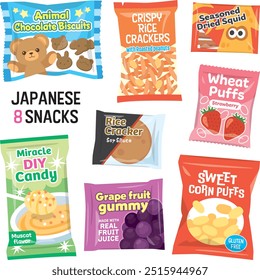 Set of 8 Japanese cheap snacks