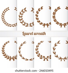 Set of 8 laurel wreath vectors