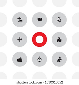 Set of 8 logistic icons set. Collection of umbrella, pointer, chemical and other elements.