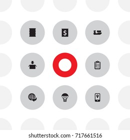 Set Of 8 Logistic Icons Set.Collection Of Dollar, Cargo, Fuel And Other Elements.