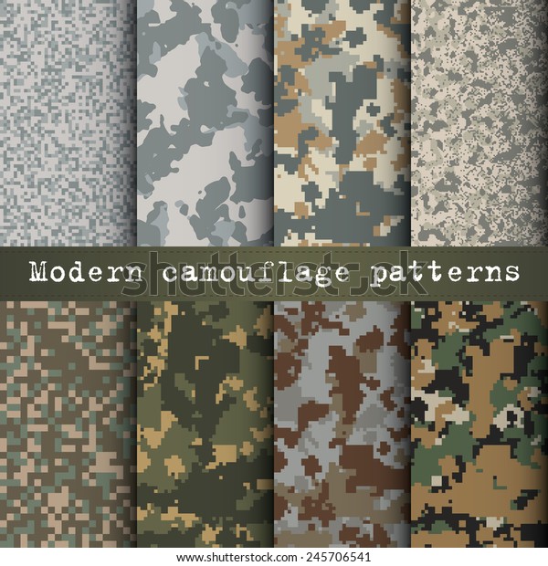 Set 8 Modern Camouflage Patterns Vector Stock Vector (Royalty Free ...