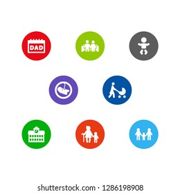 Set of 8 people icons set. Collection of pregnancy, homosexual, couple and other elements.